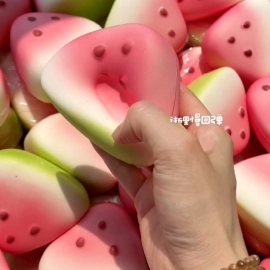 Summer Watermelon Pinch Music Slow Rebound Toy Wet Soft with Fragrance Stress Relieving Hair Leaky toys
