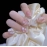 Camellia nail art patch, detachable ribbon, pearl, gentle nude color, white color Nail art sheet