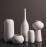 Nordic minimalist white ceramic vase decoration, living room desktop soft decoration, artistic dried flower arrangement, decorative piece