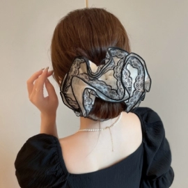 Lace edge, super fairy fashion, palace retro style, large intestine hair circle, summer women's hair accessories, headwear, hair rope, Korean version, color blocked